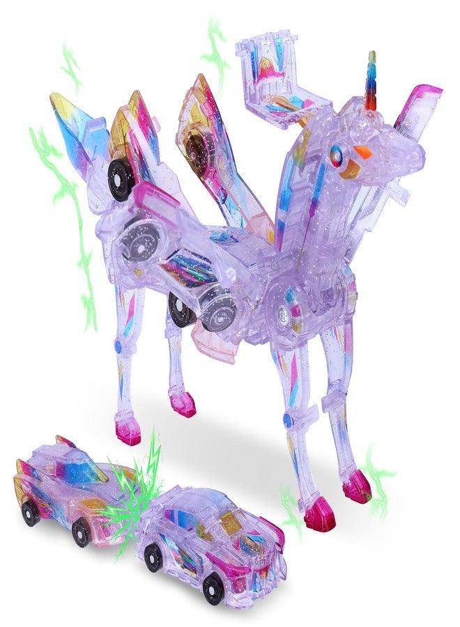SOYUOI 2-in-1 Transforming Unicorn Car Toy - Magnetic Collision Robot Cars for Kids | Exciting Transformation Playset for Boys & Girls | Perfect Birthday - Image 1